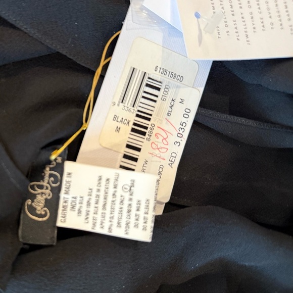 Colette Dinnigan Hand EmbellishedSILK Blouse with Tie Back and Sleeveless Design - Picture 9 of 11